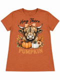 Hay There Pumpkin Highland Cow Graphic Tee