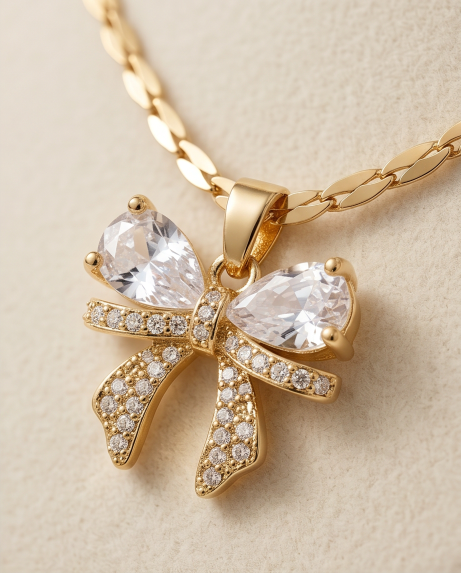 Gold Bow Necklace