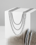 Triple-strand Silver Necklace #63