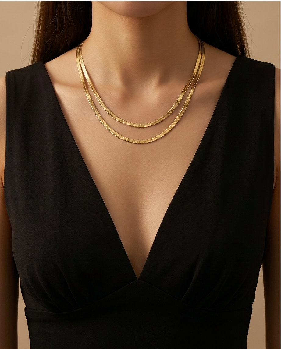 Double-Strand Gold Necklace #14