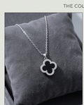 Silver Black Clover Necklace #12