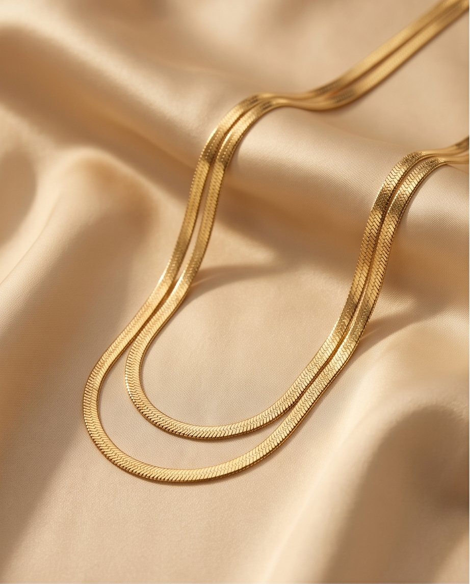 Double-Strand Gold Necklace #14