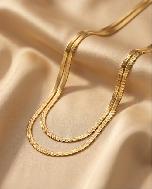 Double-Strand Gold Necklace #14