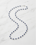 Silver Blue Bead Necklace #25